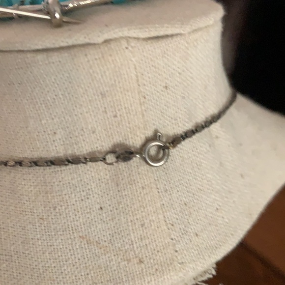 Necklace vintage stones and etched silver - Picture 5 of 6
